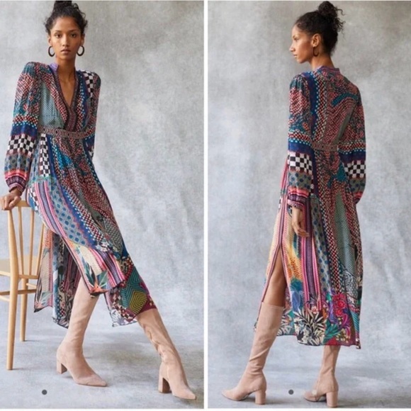 Bhanuni By Jyoti Dresses & Skirts - Anthropologie x Bhanuni by Jyoti Patterned Beaded Maxi Dress 2P